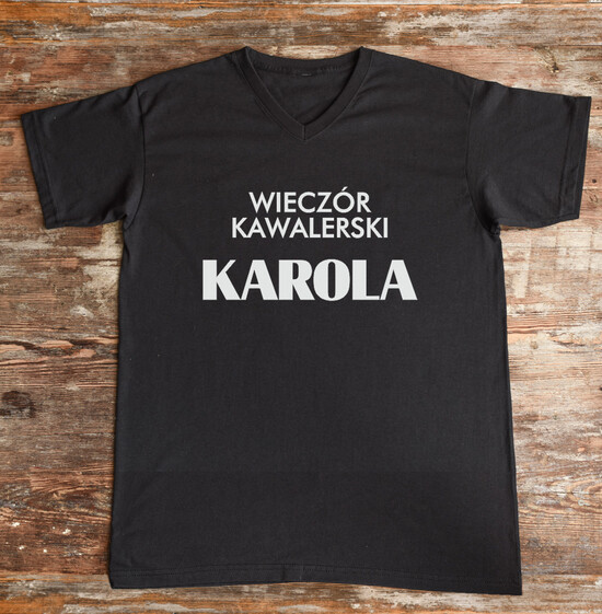 wieczór Kawalerski koszulki t- shirt z nadrukiem gadżety na wieczór kawalerski bawełniana czarna koszulka z nadrukiem 01/tshirt/kawalerski