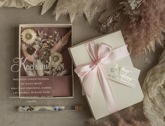 Prezenty dla Młodej Pary flowerbox, kartki z życzeniami, pudełka na prezenty upominek dla Młodej Pary zamiast kwiatów, Pamiątka Ślubna wraz z życzeniami pudełko na pieniądze dla 03/boxPV/ParaMloda