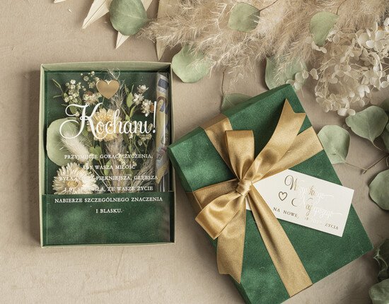 Prezenty dla Młodej Pary flowerbox, kartki z życzeniami, pudełka na prezenty bezowy upominek dla Młodej Pary zamiast kwiatów, Pamiątka Ślubna wraz z życzeniami pudełko na pienią 06/boxPV/ParaMloda