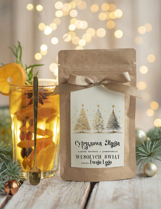 drobne prezenty dla firm HERBATA KAWA herbata swiateczna prezent, Upominki firmowe na Boże Narodzenie herbata z pomarańczą, Herbata świąte 02/MKJ/UsHERBP
