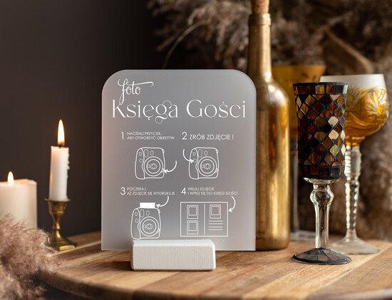 Księgi wpisów gości dodatki instrukcje Instrukcja do Księgi Gości Polaroid papierowa dodatki ślubne instrukcja do księgi weselnej polaroid 01/Plx/instKWG