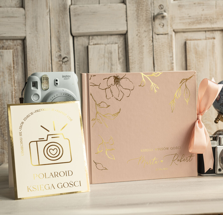 Księgi wpisów gości Rustykalne/retro Księga wpisów gości na zdjęcia z instaxa, ksiega pamiątkowa na wpisy gości weselnych i zdjęcia z fotobudki album na zdjęcia1
