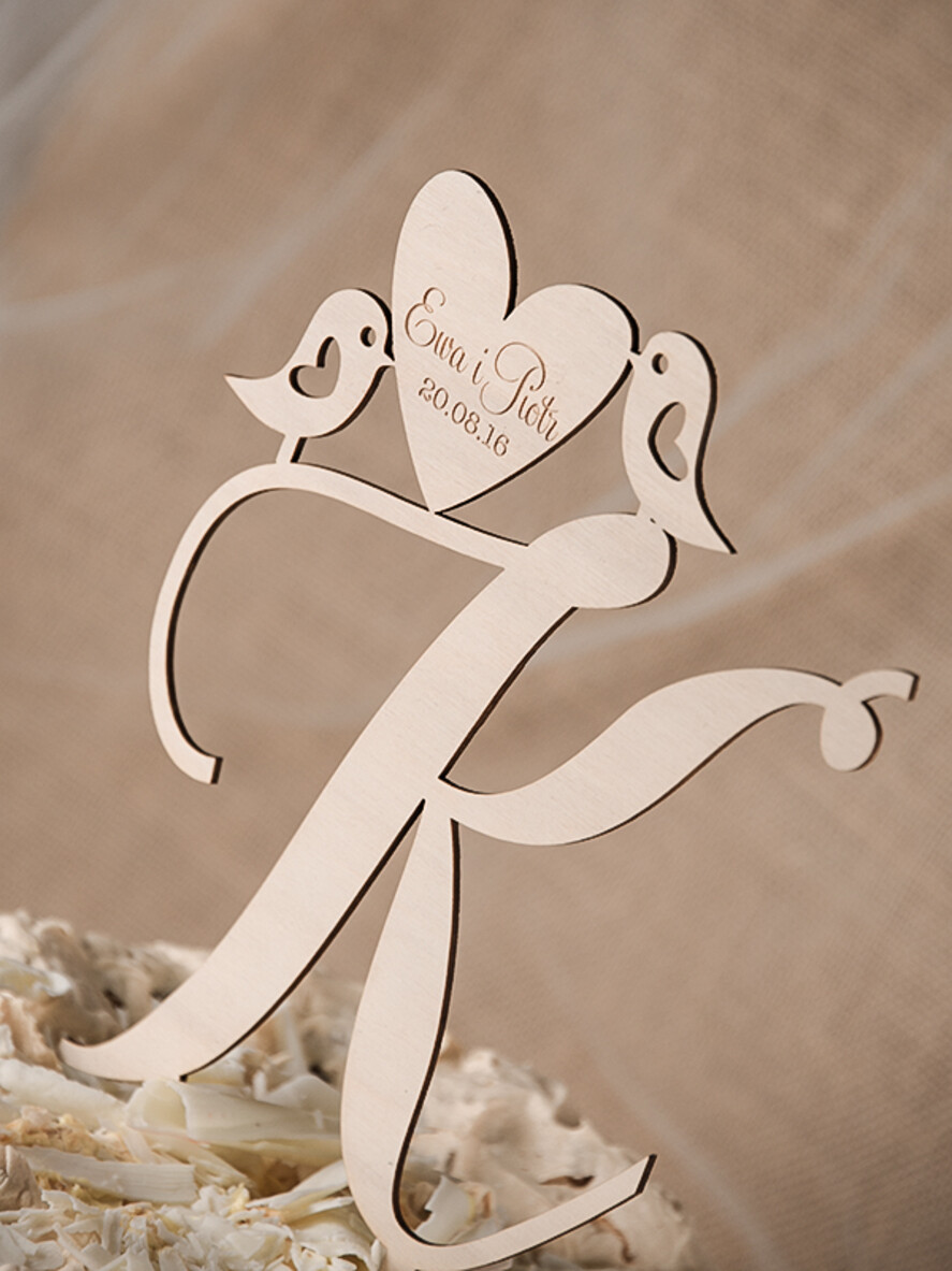Figurki na tort / cake topper statuetki drewniane dekoracje tortu   3