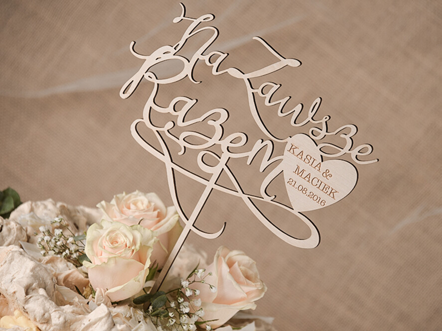 Figurki na tort / cake topper statuetki drewniane topery   2
