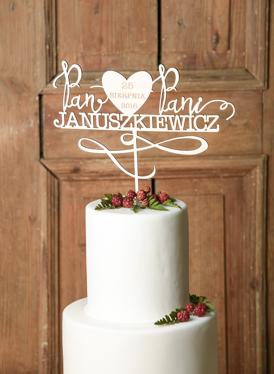 Figurki na tort / cake topper statuetki drewniane ozdoby na tort ślubny 1