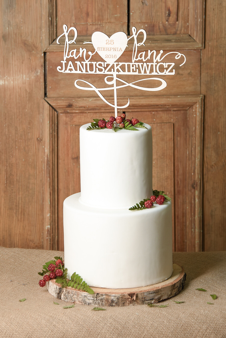 Figurki na tort / cake topper statuetki drewniane ozdoby na tort ślubny 2