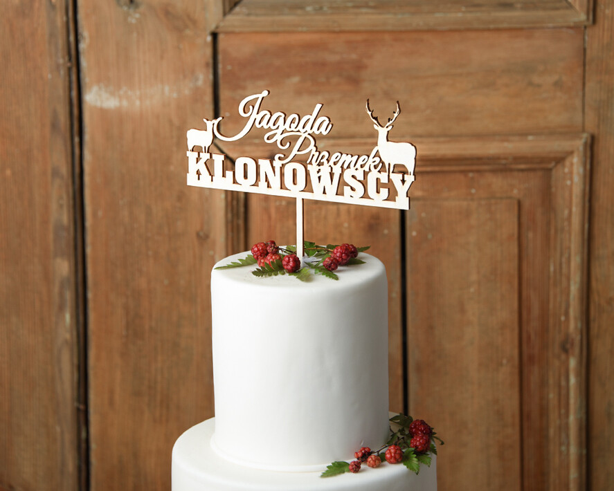 Figurki na tort / cake topper statuetki drewniane napisy na tort ślubny 1