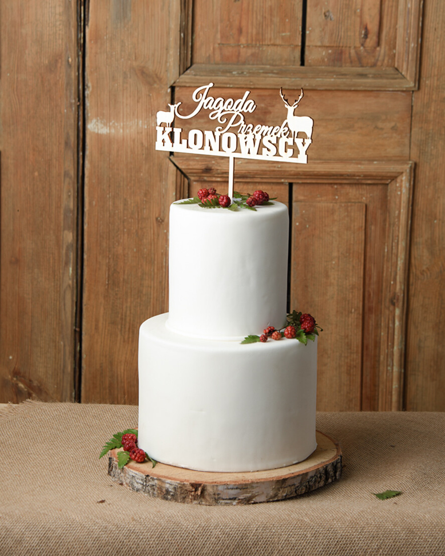 Figurki na tort / cake topper statuetki drewniane napisy na tort ślubny 2