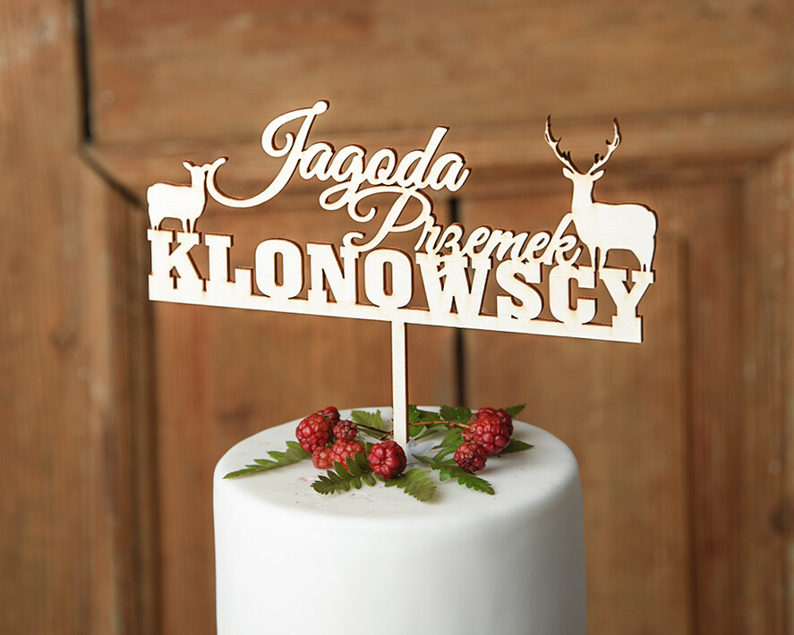 Figurki na tort / cake topper statuetki drewniane napisy na tort ślubny 0