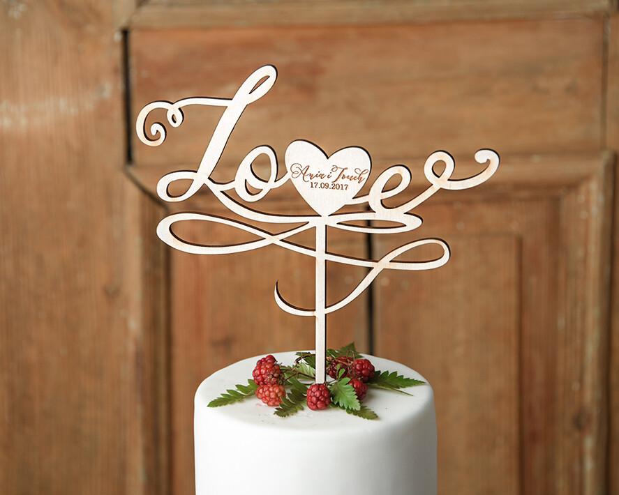 Figurki na tort / cake topper statuetki drewniane dekoracje tortu 0