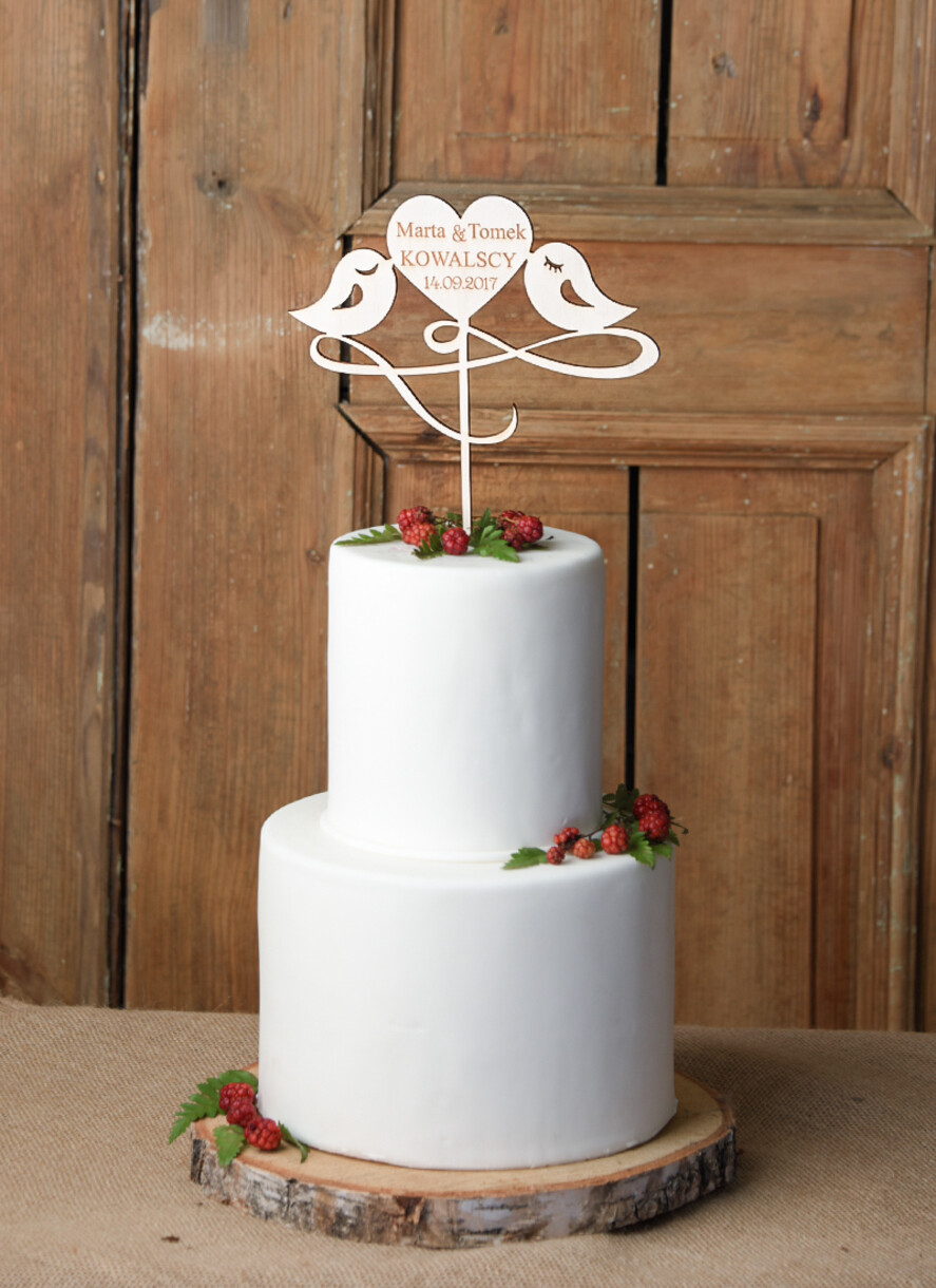 Figurki na tort / cake topper statuetki drewniane dekoracje tortu   2