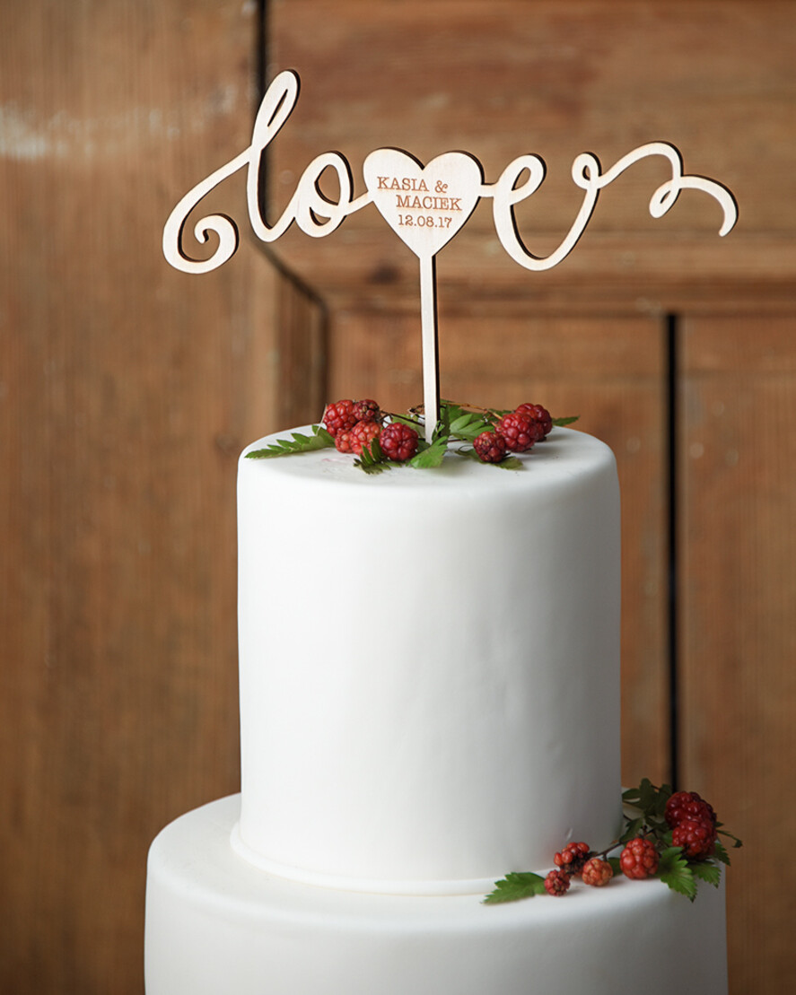 Figurki na tort / cake topper statuetki drewniane napisy na tort ślubny   1