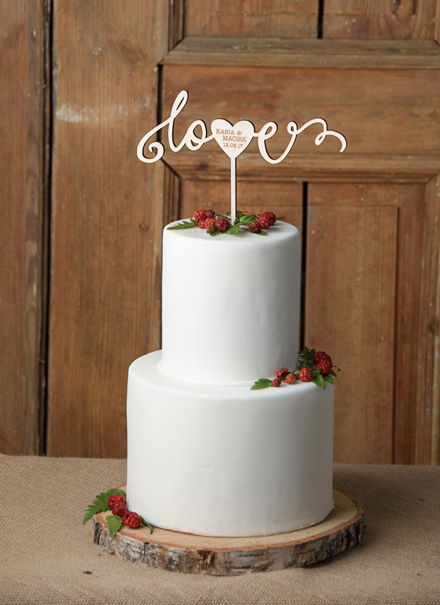 Figurki na tort / cake topper statuetki drewniane napisy na tort ślubny   2
