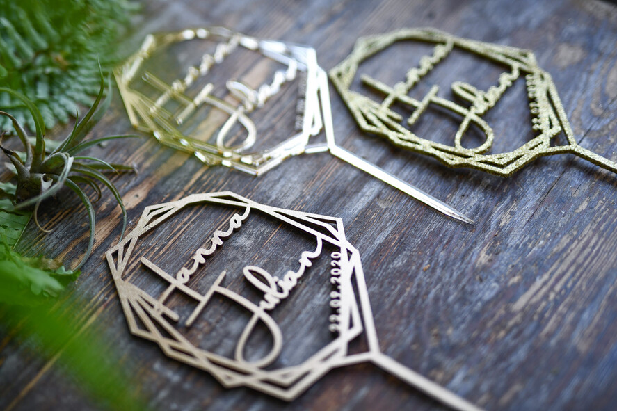 Figurki na tort / cake topper statuetki Brokatowe figurki na tort weselny   3