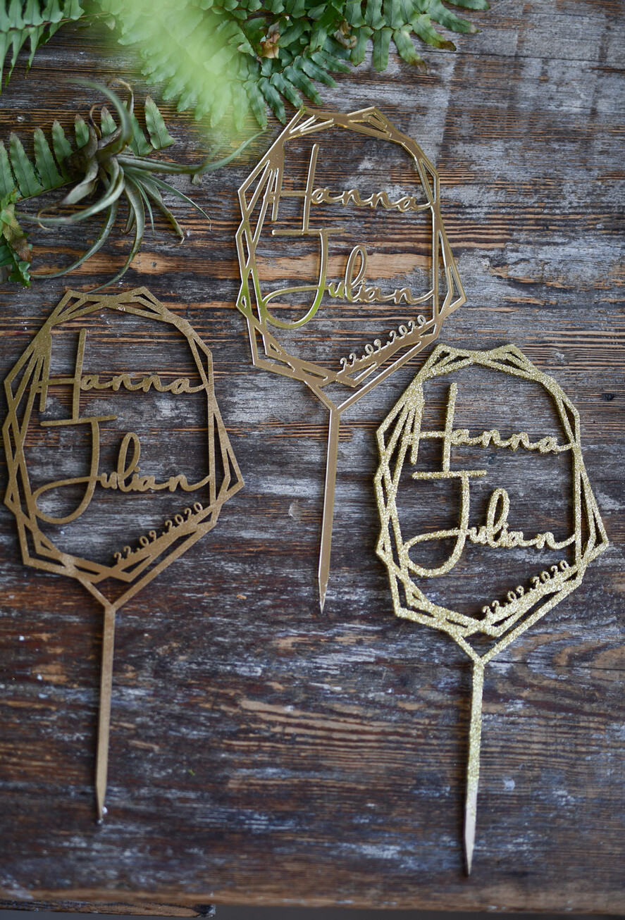 Figurki na tort / cake topper statuetki Brokatowe figurki na tort weselny   4