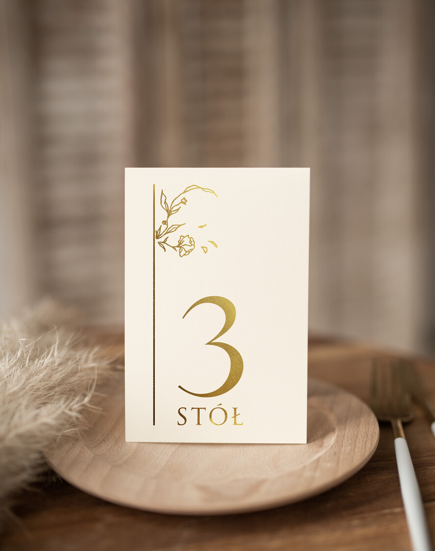 Numery na stół Glamour złote eleganckie numery na stoły na wesele, numerki na stół weselny złote w stylu glamour, ozdoba na stół weselny, numeracja stołów weselnych 0
