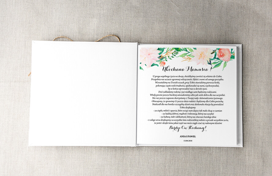 Prezenty, Podziękowania dla Rodziców Albumy na zdjecia podziękowania ślubne dla rodziców, album z podziekowaniem na zdjęcia weselne1
