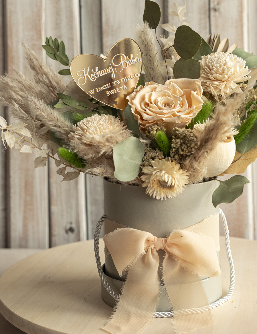Prezenty dla Babci i Dziadka Prezenty dla Babci prezent na dzień babci flowerbox z suszonych kwiatów, prezent urodzinowy dla babci, podziękowanie dla babci, podziękowanie dla dziadków na weselu 6
