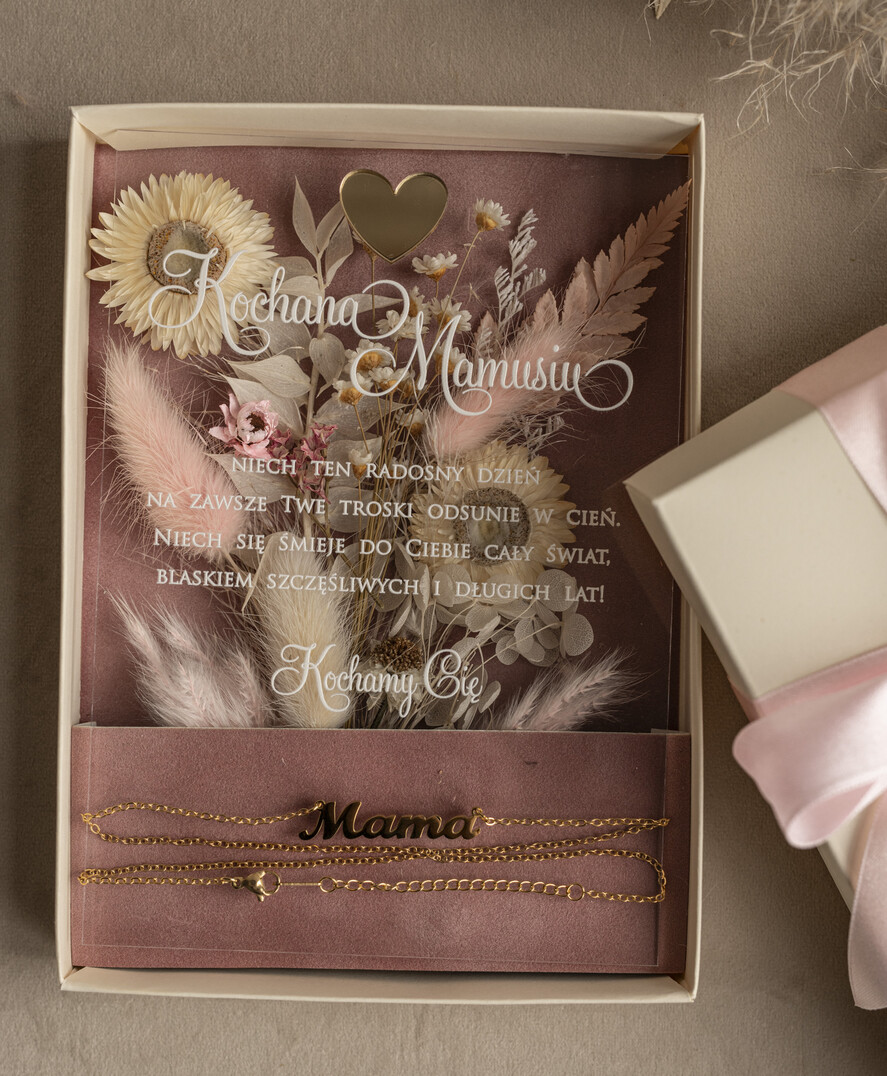 Prezenty dla Mamy biżuteria, pudełka, szkatułki na biżuterie łańcuszek dla Mamy eleganckie pudełko z kwiatami i życzeniami dla Mamy, flower box, prezent dla Mamy, pudełko z kwiatami dla Mamy, pomysł na prezent na dzień Mamy4