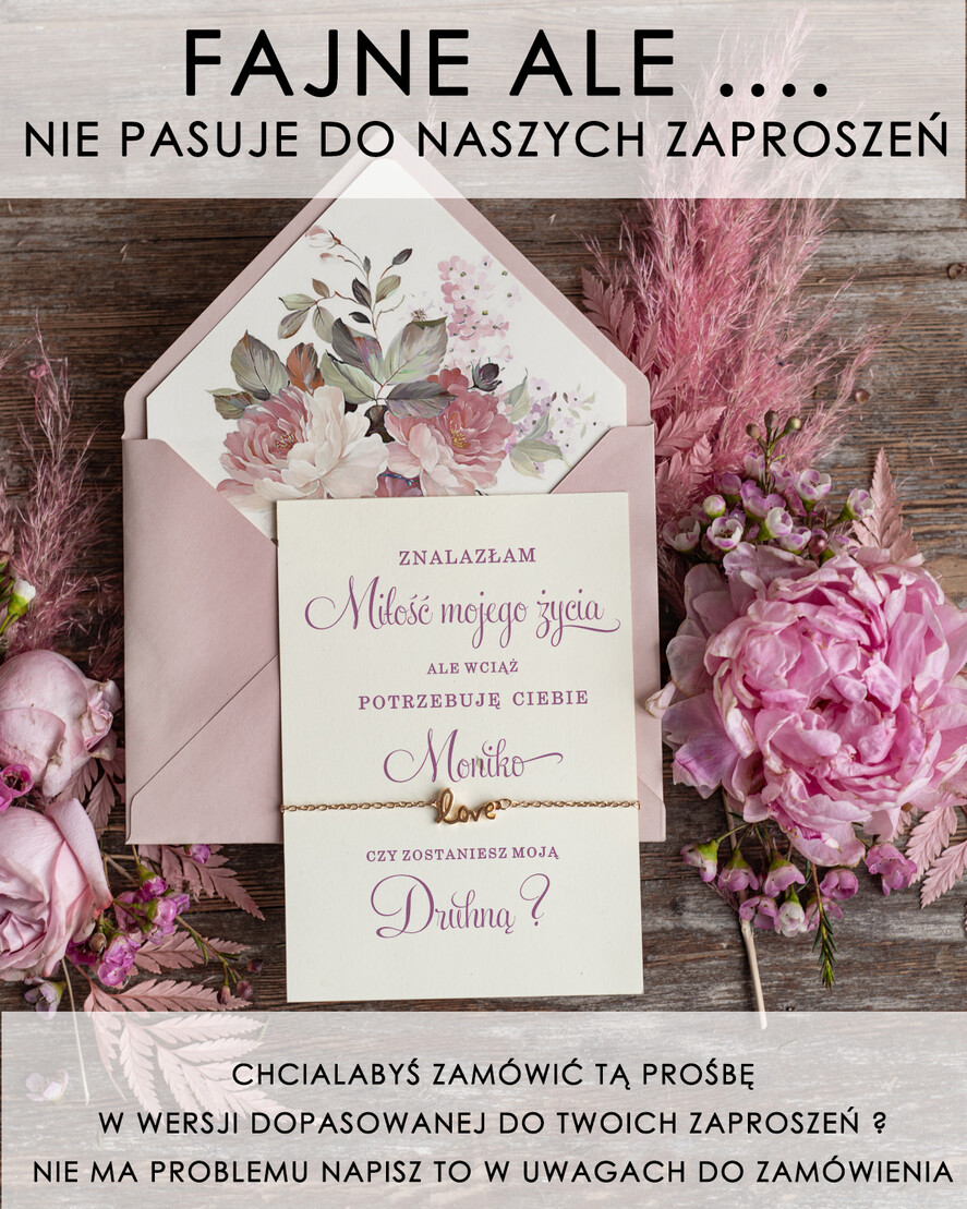 Prezenty dla świadków bransoletki i biżuteria dla świadkowej Prośba o Świadkowanie bransoletka love Prezent dla Świadkowej - Czy Zostaniesz moja Świadkowa 2