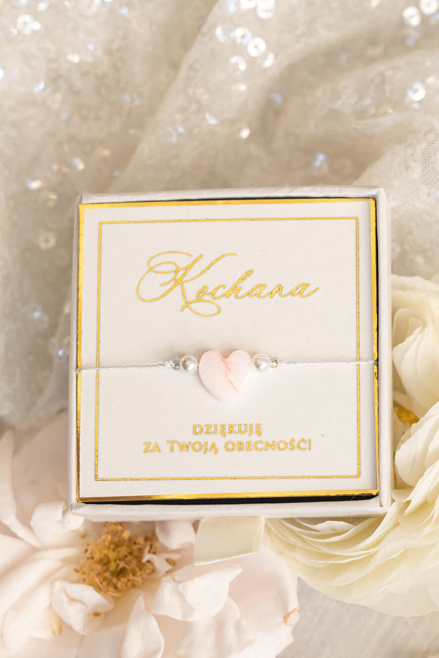 wieczór Panieński podziękowania za wieczór panieński podziękowanie za wieczór panieński- bransoletka z serduszkiem z masy perłowej Bransoletki dla Twojego Team Bride1