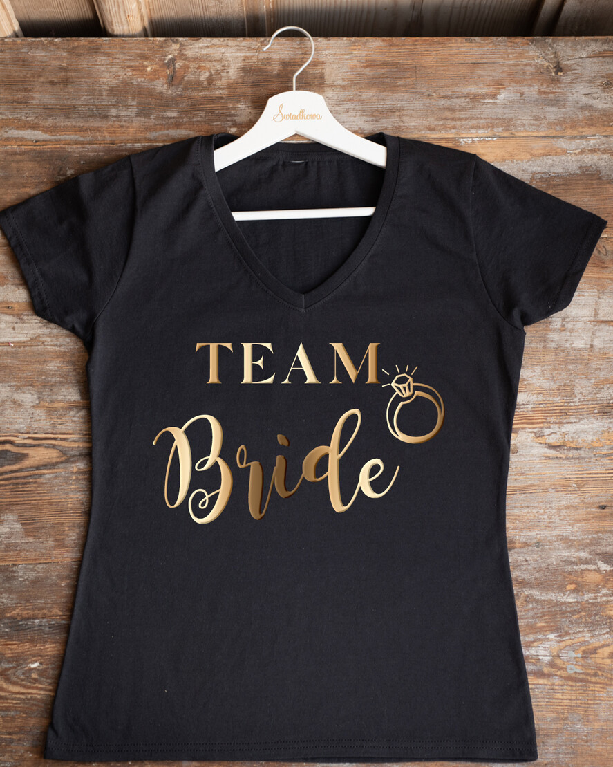 Prezenty dla Panny Młodej Koszulka na Wieczór panieński Koszulka z Napisem na Wieczór Panieński T-shirt Prezent dla Świadkowej Team Bride 0