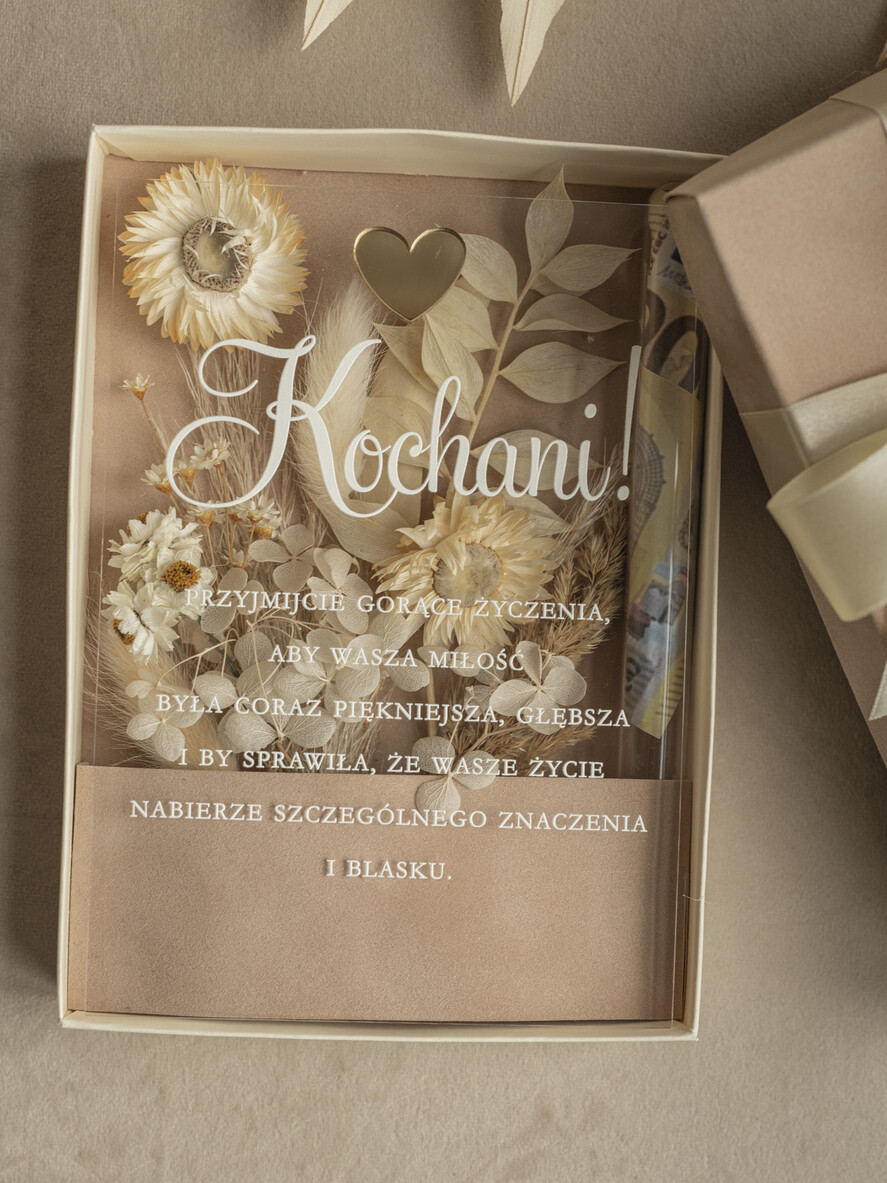 Prezenty dla Młodej Pary flowerbox, kartki z życzeniami, pudełka na prezenty bezowy upominek dla Młodej Pary zamiast kwiatów, Pamiątka Ślubna wraz z życzeniami pudełko na pieniądze dla Nowożeńców, kartka z życzeniami dla Pary Młodej 7