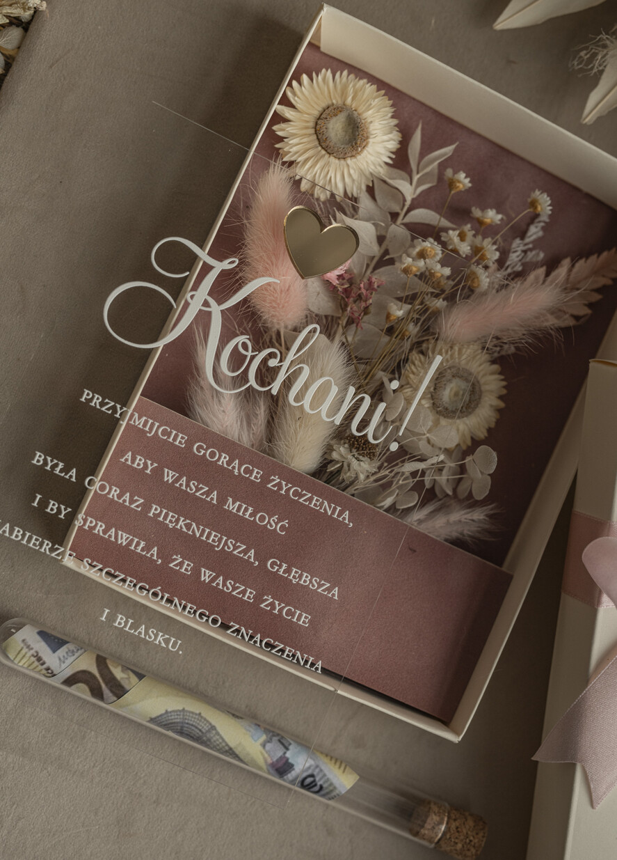 Prezenty dla Młodej Pary flowerbox, kartki z życzeniami, pudełka na prezenty upominek dla Młodej Pary zamiast kwiatów, Pamiątka Ślubna wraz z życzeniami pudełko na pieniądze dla Nowożeńców, kartka z życzeniami dla Pary Młodej 3