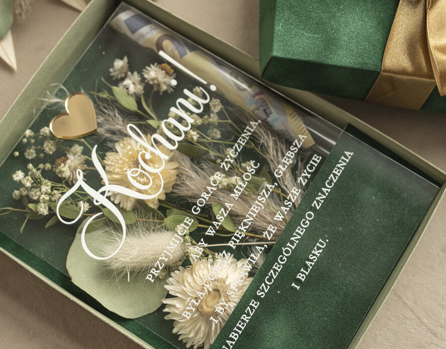 Prezenty dla Młodej Pary flowerbox, kartki z życzeniami, pudełka na prezenty bezowy upominek dla Młodej Pary zamiast kwiatów, Pamiątka Ślubna wraz z życzeniami pudełko na pieniądze dla Nowożeńców, kartka z życzeniami dla Pary Młodej 9