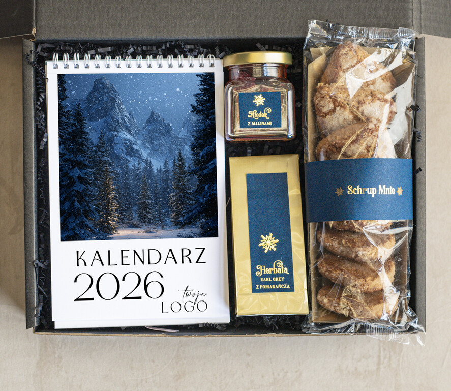 Prezenty oferta dla Firm kalendarze Prezenty świąteczne dla klientów zestaw z kalendarzem, Upominek biznesowy terminarz z Logo firmy , Prezent firmowy dla Klientów box kosz prezentowy1