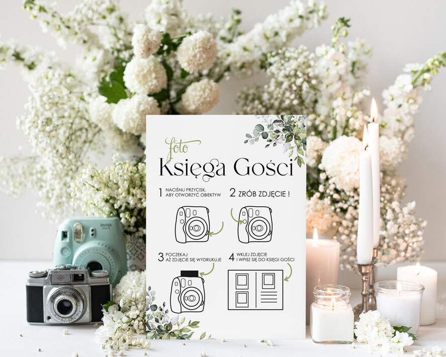 Księgi wpisów gości dodatki instrukcje Instrukcja do Księgi Gości Polaroid papierowa dodatki ślubne instrukcja do księgi weselnej polaroid0