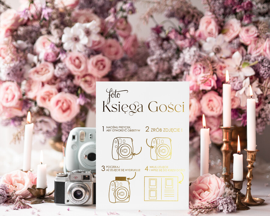Księgi wpisów gości dodatki instrukcje Instrukcja do Księgi Gości Polaroid papierowa dodatki ślubne instrukcja do księgi weselnej polaroid0