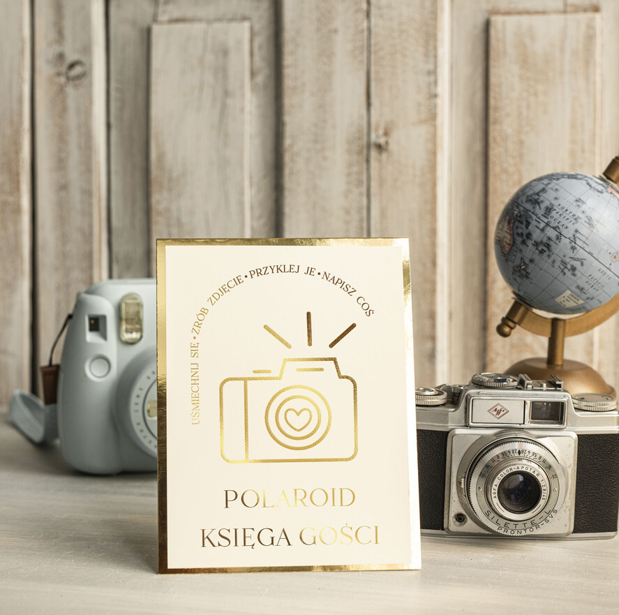 Księgi wpisów gości dodatki instrukcje Instrukcja do Księgi Gości Polaroid stojaca papierowa dodatki ślubne instrukcja do księgi weselnej polaroid1