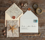 Zaproszenia ślubne morskie / marine robione ręcznie zaproszenia ślubne morskie z rozgwiazdą wesele nad morzem1