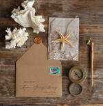 Zaproszenia ślubne morskie / marine robione ręcznie zaproszenia ślubne z rozgwiazdą na nadmorskie wesele 2