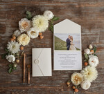 Zaproszenia ślubne Ze zdjęciem  minimalistyczne zaproszenia ślubne ze zdjęciem Foto zaproszenie na ślub cywilny Zaproszenia na Ślub Kremowe 4