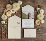 Zaproszenia ślubne Ze zdjęciem  minimalistyczne zaproszenia ślubne ze zdjęciem Foto zaproszenie na ślub cywilny Zaproszenia na Ślub Kremowe 0