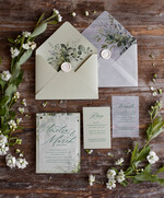 Zaproszenia ślubne Natura zielone zaproszenia na ślub rustykalny boho zaproszenia slubne z eukaliptusem i kalką0