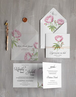 Zaproszenia ślubne Natura zaproszenia na slub peonie, zawiadomienia ślubne rustykalne boho11
