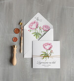 Zaproszenia ślubne Natura zaproszenia na slub peonie, zawiadomienia ślubne rustykalne boho8