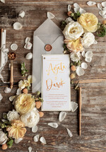 Zaproszenia ślubne Złote Glamour złote nowoczesne zaproszenia ślubne złocone  nowoczesne zaproszenie na ślub cywilny przeźroczysta koperta z kalki1