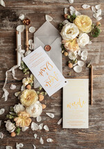 Zaproszenia ślubne Złote Glamour złote nowoczesne zaproszenia ślubne złocone  nowoczesne zaproszenie na ślub cywilny przeźroczysta koperta z kalki2