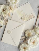 Zaproszenia ślubne Złote Glamour Złote Zaproszenia Ślubne z Listkami  Glamour Proste  Złocone Zaproszenia na Ślub Minimalistyczne Zaproszenie ślubne  12