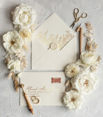 Zaproszenia ślubne Złote Glamour Złote Zaproszenia Ślubne z Listkami  Glamour Proste  Złocone Zaproszenia na Ślub Minimalistyczne Zaproszenie ślubne  7