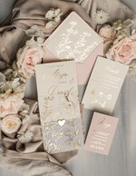 Zaproszenia ślubne Złote Glamour złote zaproszenia ślubne ze złotym serduszkiem ręcznie robione zaproszenia na slub glamour zaproszenie ślubne zamykane w złotej kalce zaproszenia na ślub i wesele11