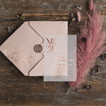 Zaproszenia ślubne Złote Glamour Rose Gold Minimalistyczne zaproszenia ślubne, złocone zaproszenie ślubne Proste zaproszenie na ślub Róż i Kalka 4