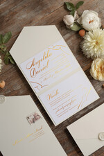 Zaproszenia ślubne Złote Glamour złote nowoczesne zaproszenia ślubne złocone  minimalistyczne zaproszenie na ślub cywilny w folderze1