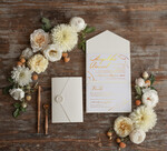 Zaproszenia ślubne Złote Glamour złote nowoczesne zaproszenia ślubne złocone  minimalistyczne zaproszenie na ślub cywilny w folderze8