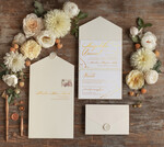 Zaproszenia ślubne Złote Glamour złote nowoczesne zaproszenia ślubne złocone  minimalistyczne zaproszenie na ślub cywilny w folderze0