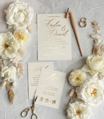 Zaproszenia ślubne Złote Glamour Minimalistyczne  Złote Zaproszenia Ślubne,  Proste  Złocone Zaproszenia na Ślub  Zaproszenie ślubne  1